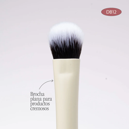 BROCHA DUO GLAM PLANA CREMA Y DIFUMINADORA