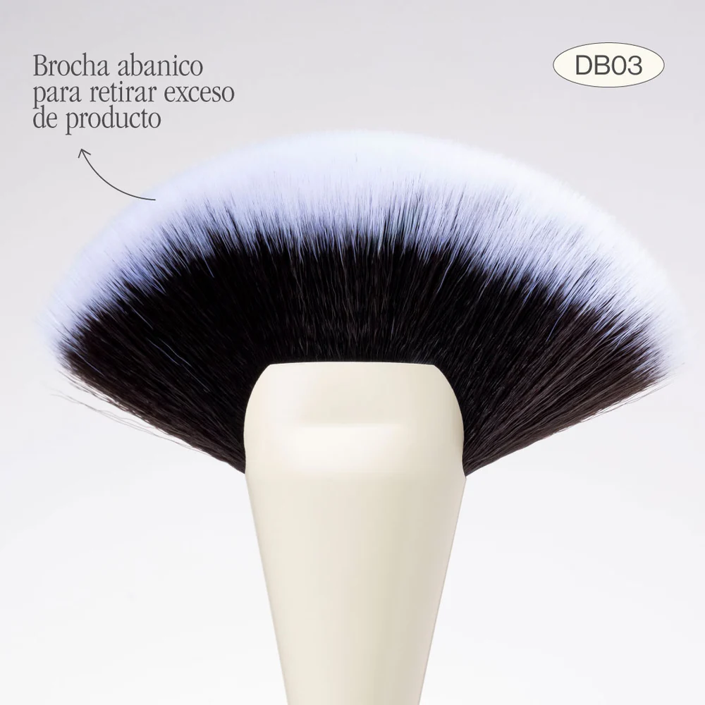 BROCHA DUO GLAM PARA CONTORNO Y TIPO ABANICO PARA RETIRAR EXCESO