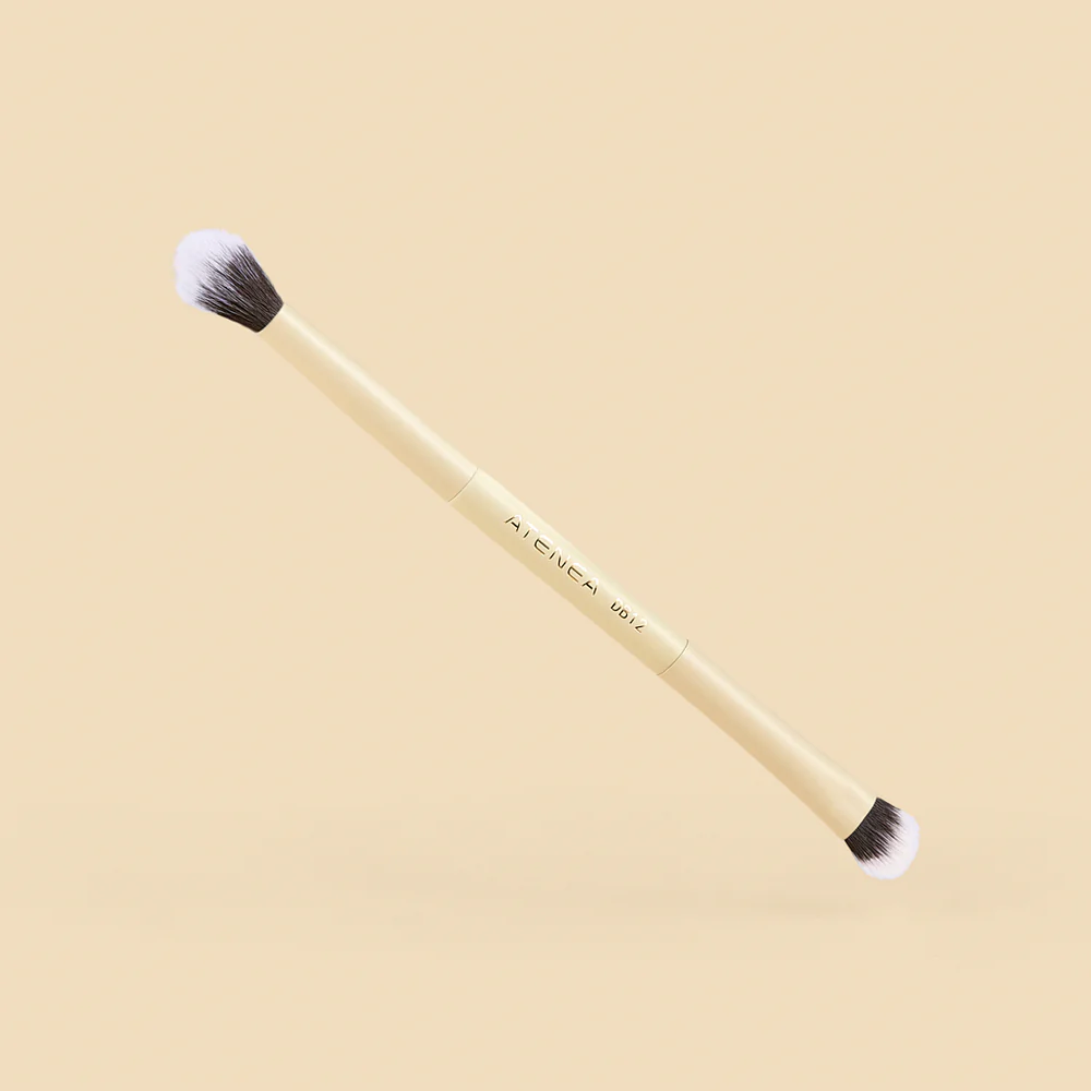 BROCHA DUO GLAM PLANA CREMA Y DIFUMINADORA