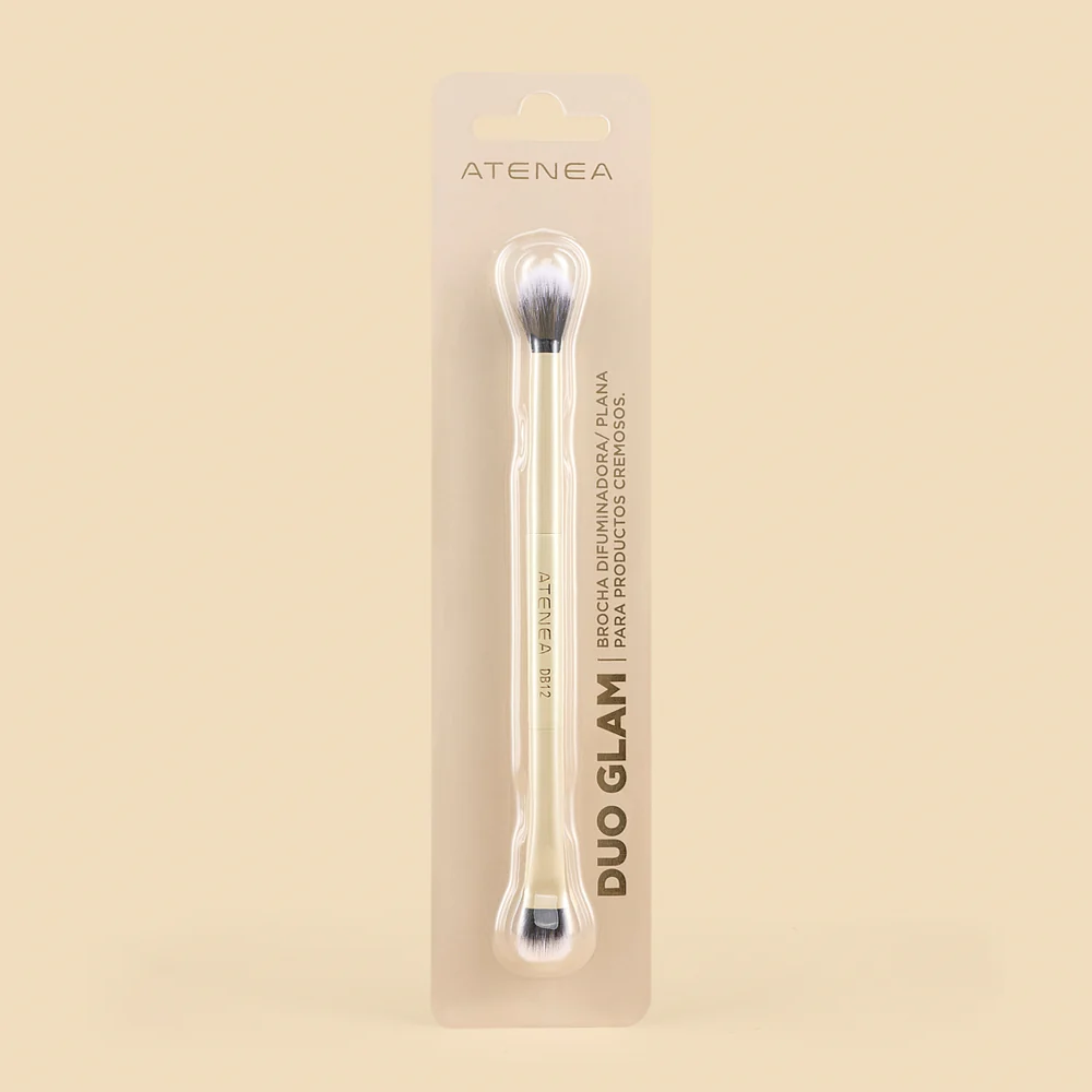 BROCHA DUO GLAM PLANA CREMA Y DIFUMINADORA